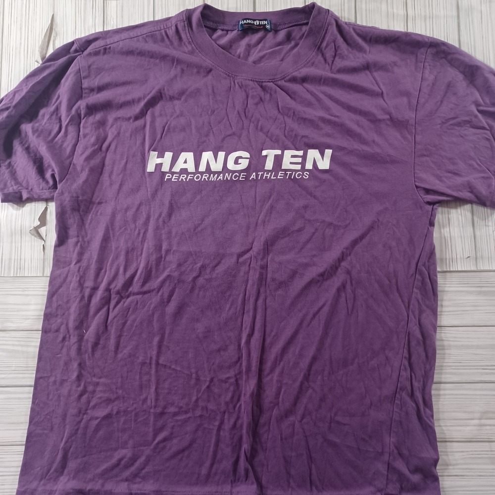 Hang Ten Performance Athletics Mens Purple Graphic T-Shirt Size M Short Sleeve